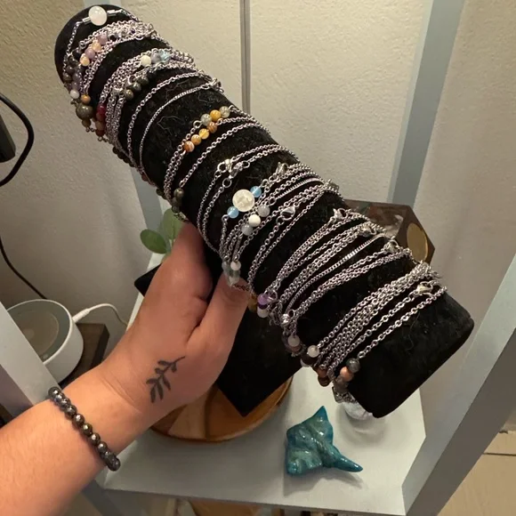 Stainless Steel Handmade Gemstone Intention Bracelet - Picture 1 of 1